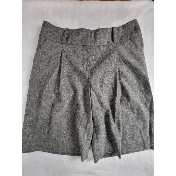 Boston Proper Women's Tweed Pleated Front Mid Rise Casual Shorts Gray 6 NEW - Picture 1 of 9